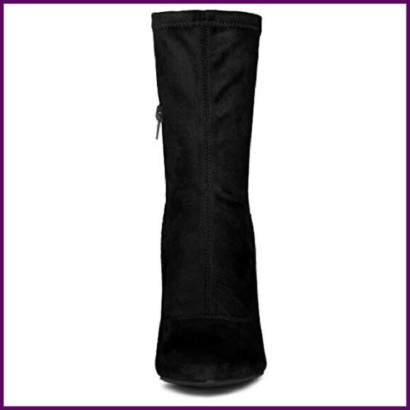 Pointy Toe Stiletto Heel Ankle Boots Stretch Sock Boots Faux Suede - Picture 4 of 8